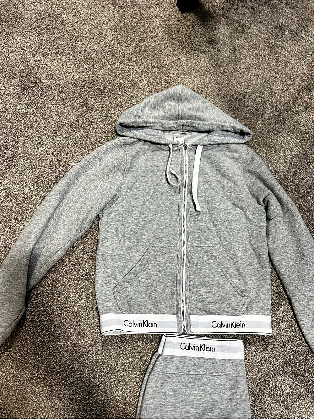 Calvin Klein Gray Hoodie & Jogger Set Size Small